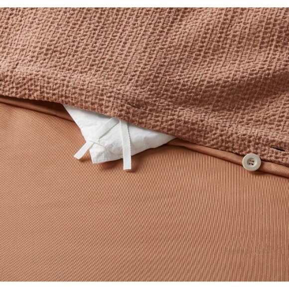 King Washed Waffle Weave Duvet Cover and Sham Set Camel - Threshold - Picture 5 of 6
